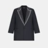 Blazer à simple boutonnage avec revers orné