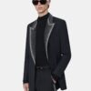 Blazer à simple boutonnage avec revers orné