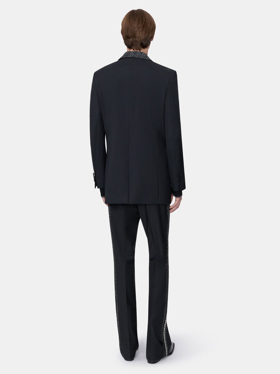 Blazer à simple boutonnage avec revers orné