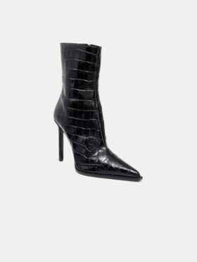 BOTTINES À TALON AIGUILLE « MA » AVEC MOTIF CROCODILE EN RELIEF POUR FEMMES
