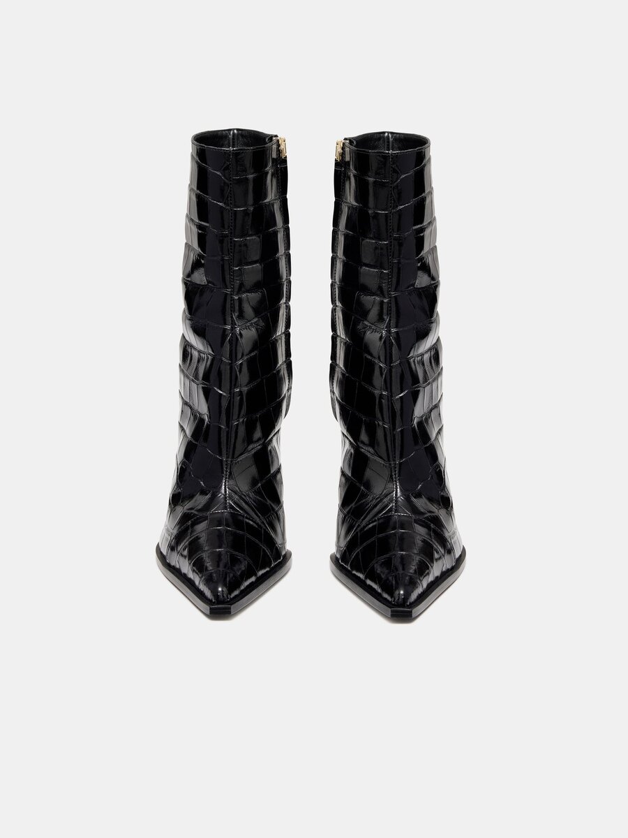 BOTTINES À TALON AIGUILLE « MA » AVEC MOTIF CROCODILE EN RELIEF POUR FEMMES