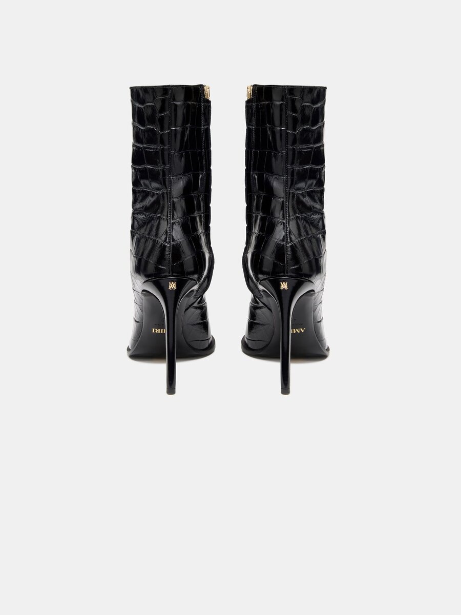 BOTTINES À TALON AIGUILLE « MA » AVEC MOTIF CROCODILE EN RELIEF POUR FEMMES