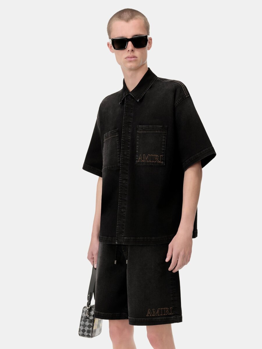 CHEMISE À MANCHES COURTES ET BOUTONS-PRESSION AMIRI 3D