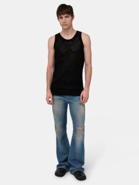 DÉBARDEUR EN MAILLE CROCHETÉE AMIRI