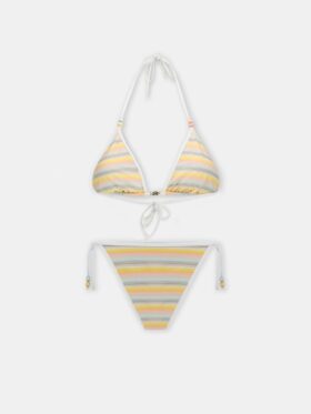 ENSEMBLE BIKINI À RAYURES MULTIPLES POUR FEMMES MA
