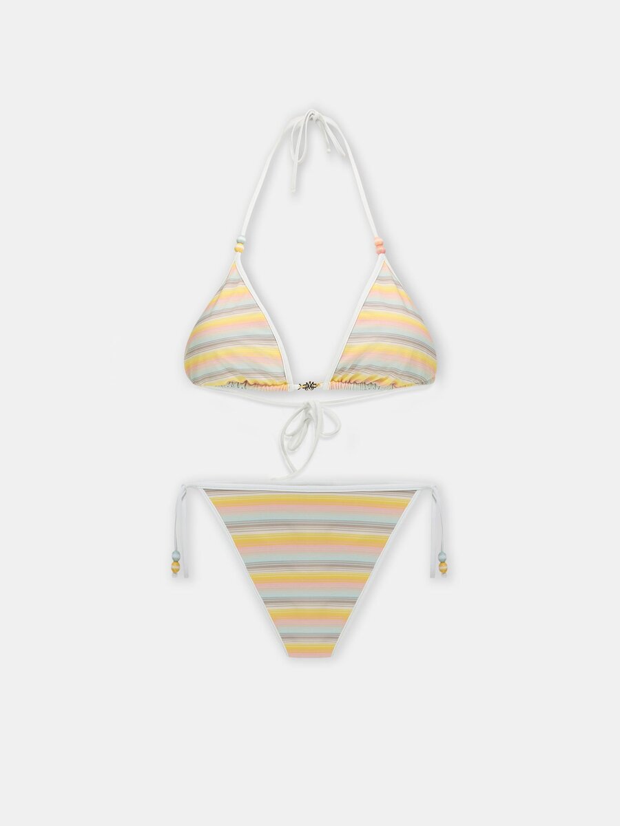 ENSEMBLE BIKINI À RAYURES MULTIPLES POUR FEMMES MA