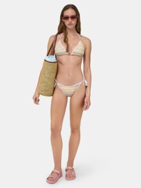 ENSEMBLE BIKINI À RAYURES MULTIPLES POUR FEMMES MA