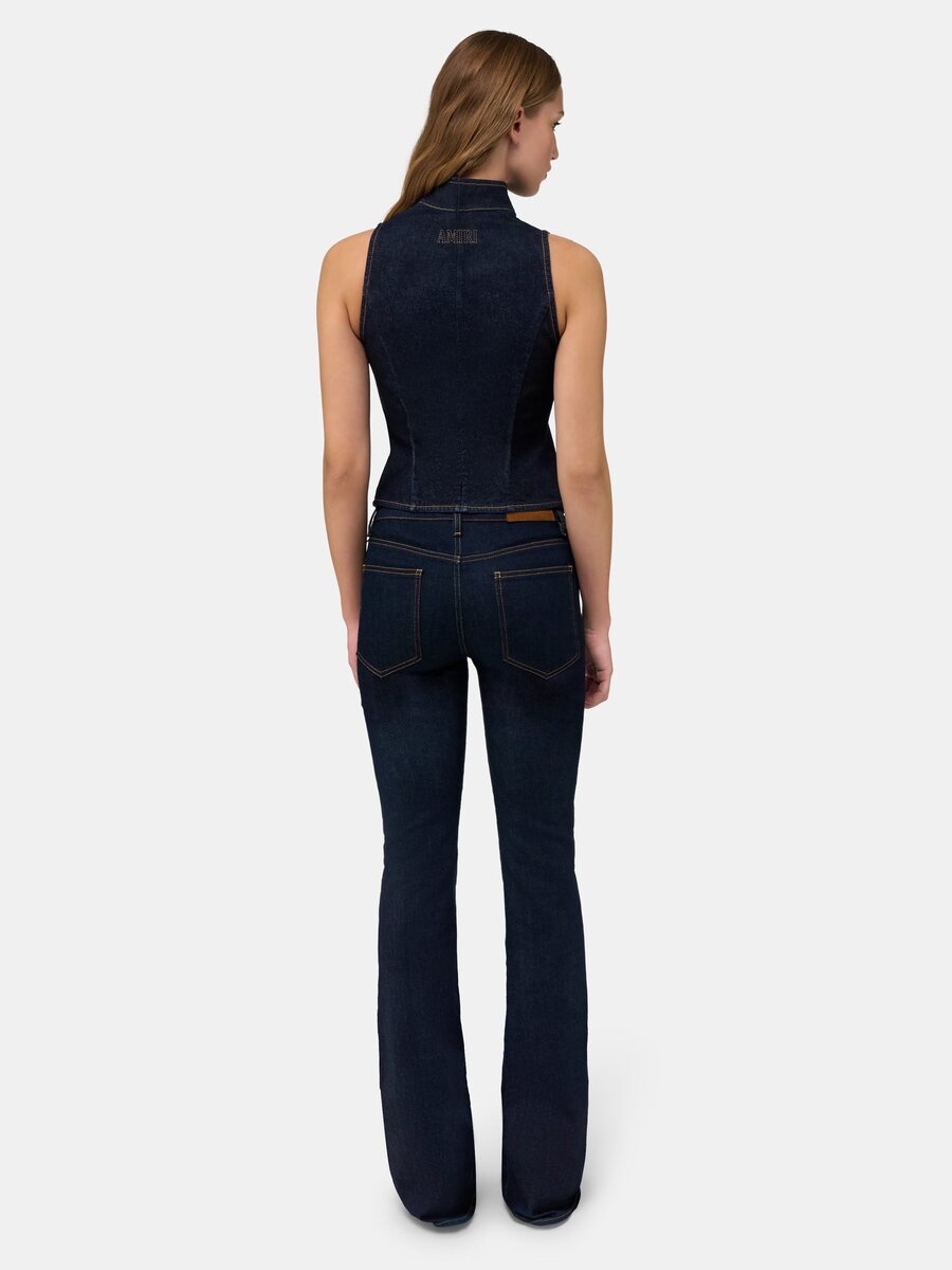 HAUT À FERMETURE ÉCLAIR EN DENIM BRUT AMIRI POUR FEMME