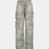 JEAN CARGO BAGGY EN JACQUARD CAMOUFLAGE