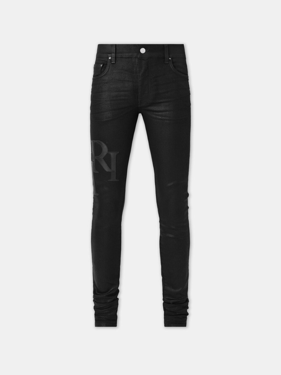 JEAN SKINNY AVEC LOGO DÉCALÉ ET EFFET CIRE