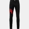 JEAN SKINNY AVEC LOGO DÉCALÉ - Noir Rouge