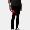 JEAN SKINNY AVEC LOGO DÉCALÉ - Noir Rouge