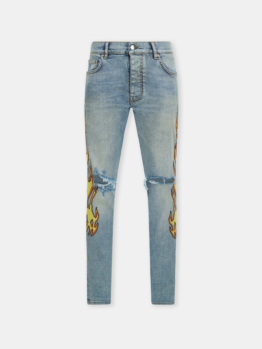 JEAN SKINNY FLAMES EMB