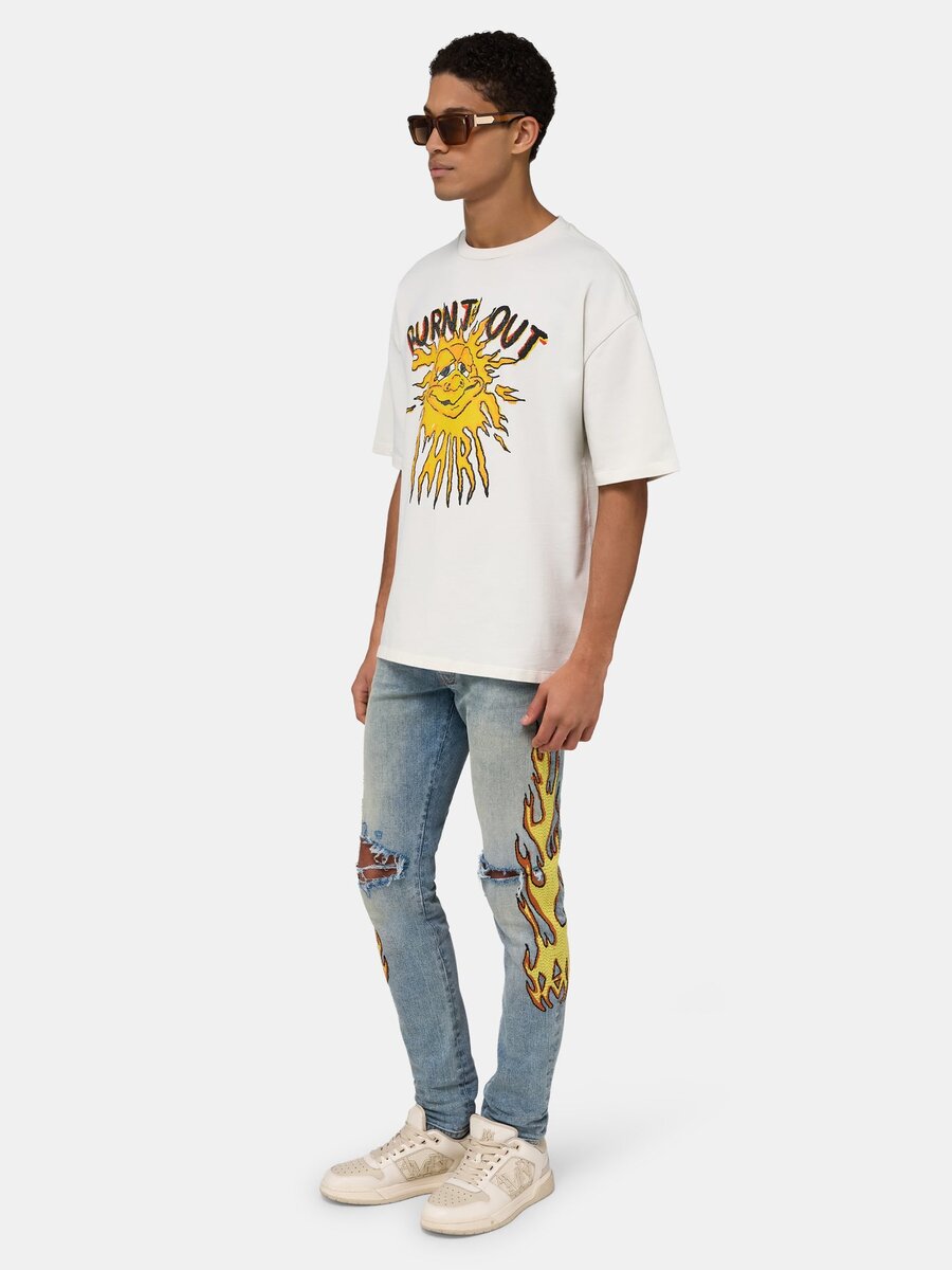 JEAN SKINNY FLAMES EMB