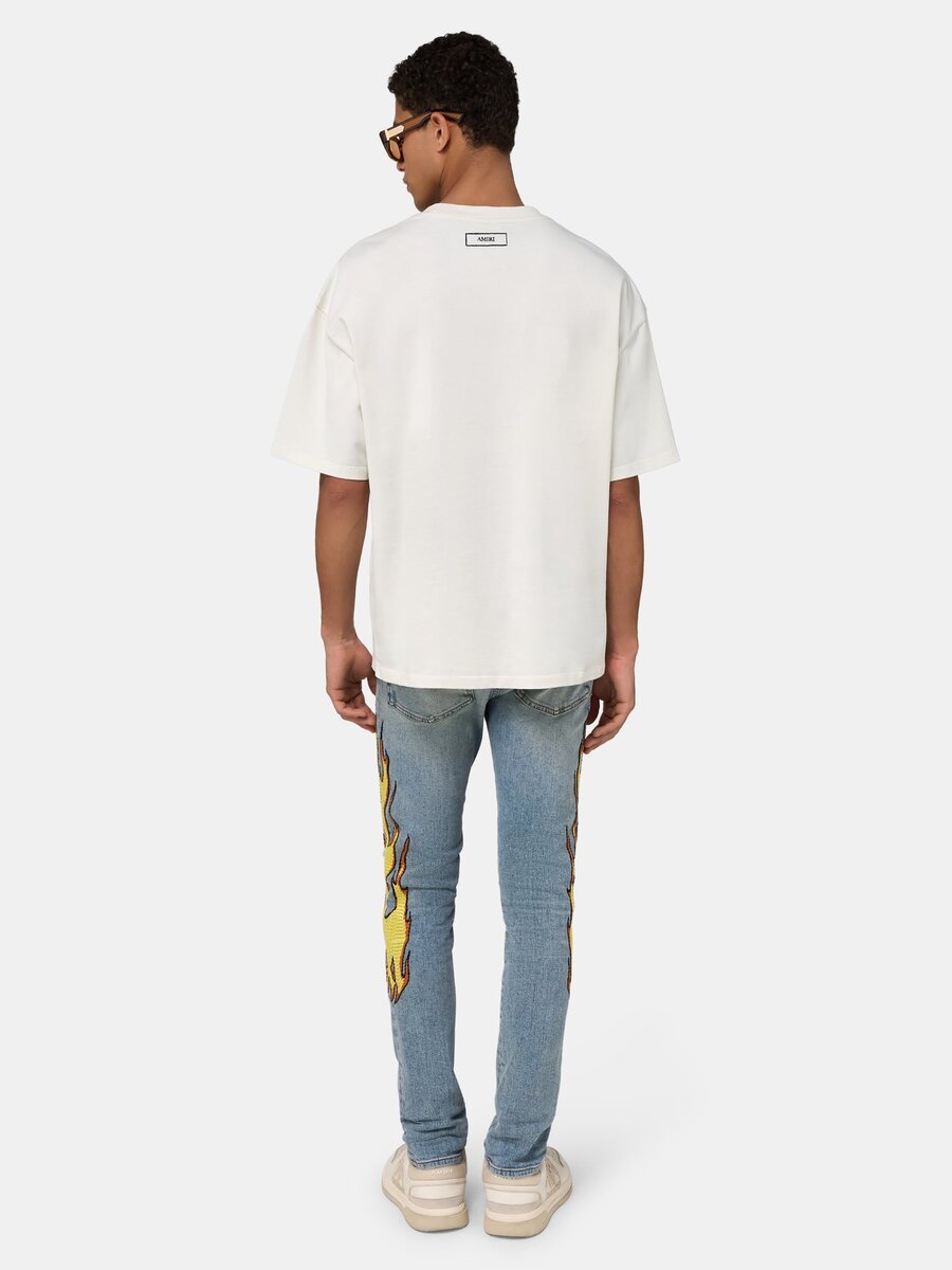 JEAN SKINNY FLAMES EMB