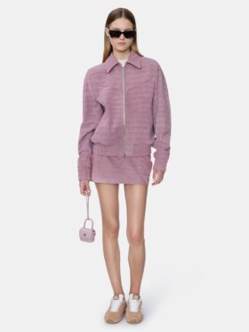 MINI-JUPE EN SUÈDE CROC POUR FEMME