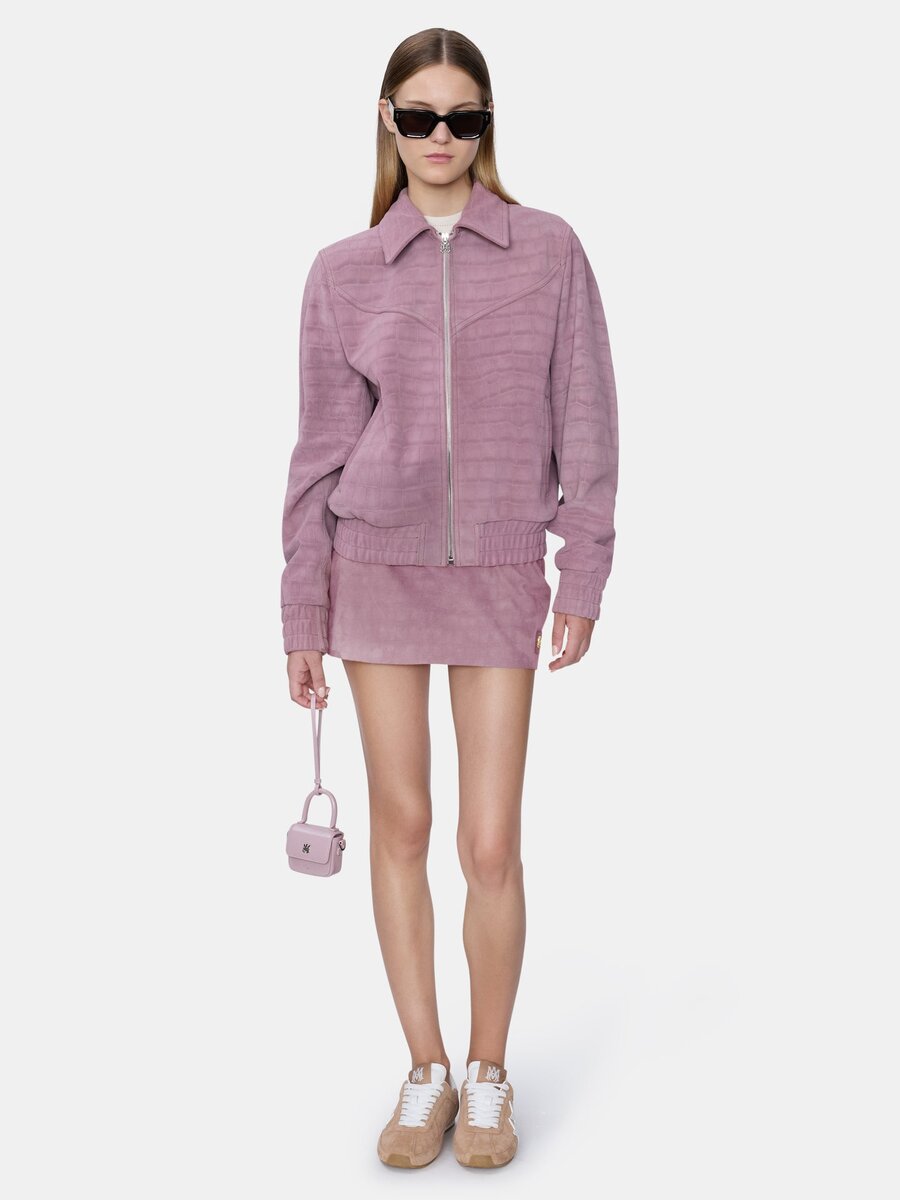 MINI-JUPE EN SUÈDE CROC POUR FEMME