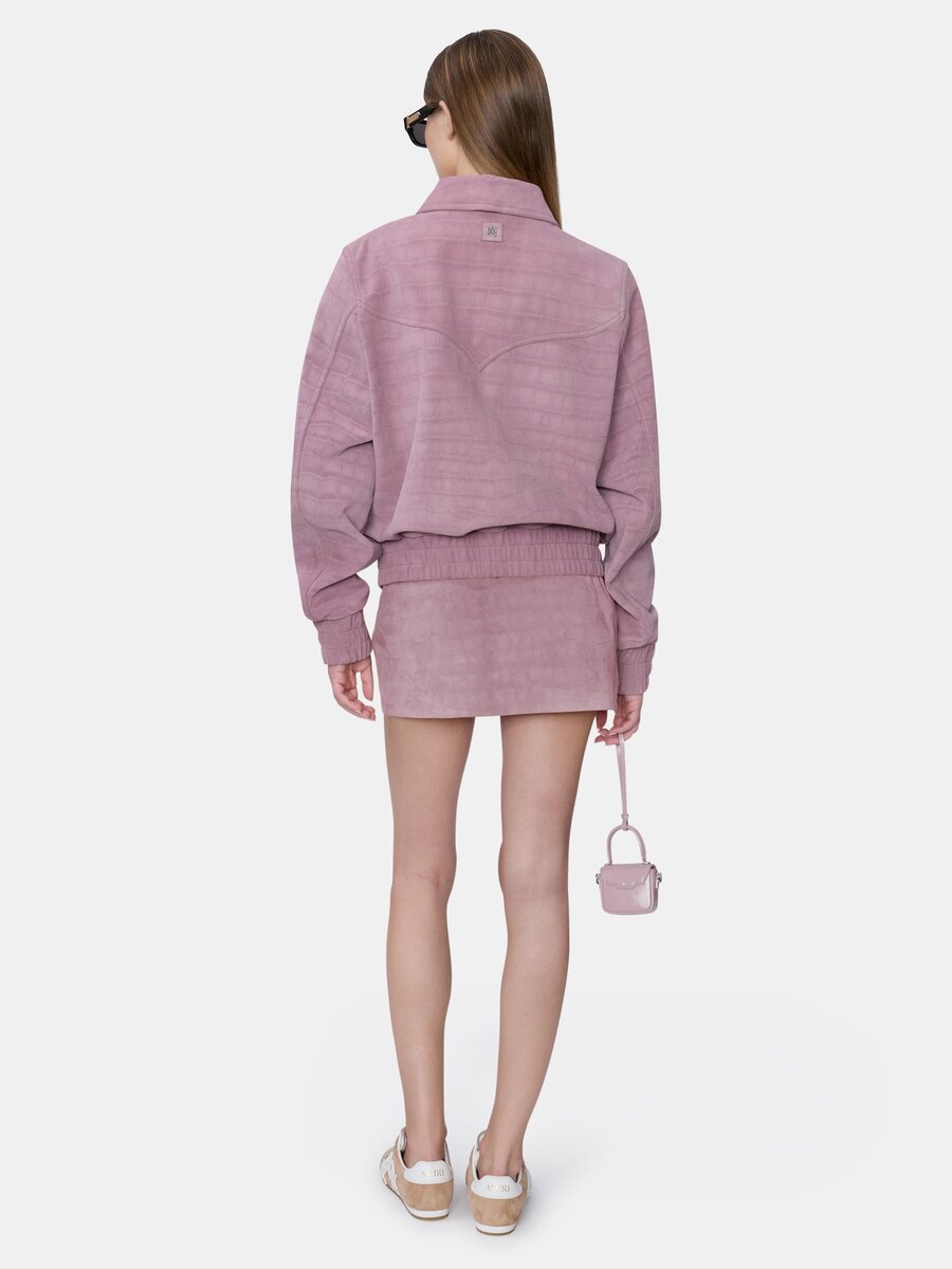MINI-JUPE EN SUÈDE CROC POUR FEMME