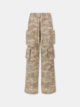PANTALON CARGO CAMOUFLAGE À CORDON DE SERRAGE
