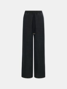 PANTALON DE MODE DÉCONTRACTÉ EN LIN AVEC LOGO SCRIPT