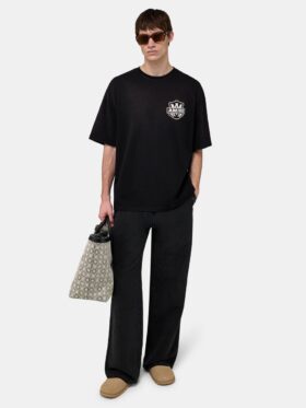 PANTALON DE MODE DÉCONTRACTÉ EN LIN AVEC LOGO SCRIPT