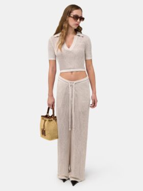 PANTALON EN MAILLE CROCHETÉE AMIRI POUR FEMME