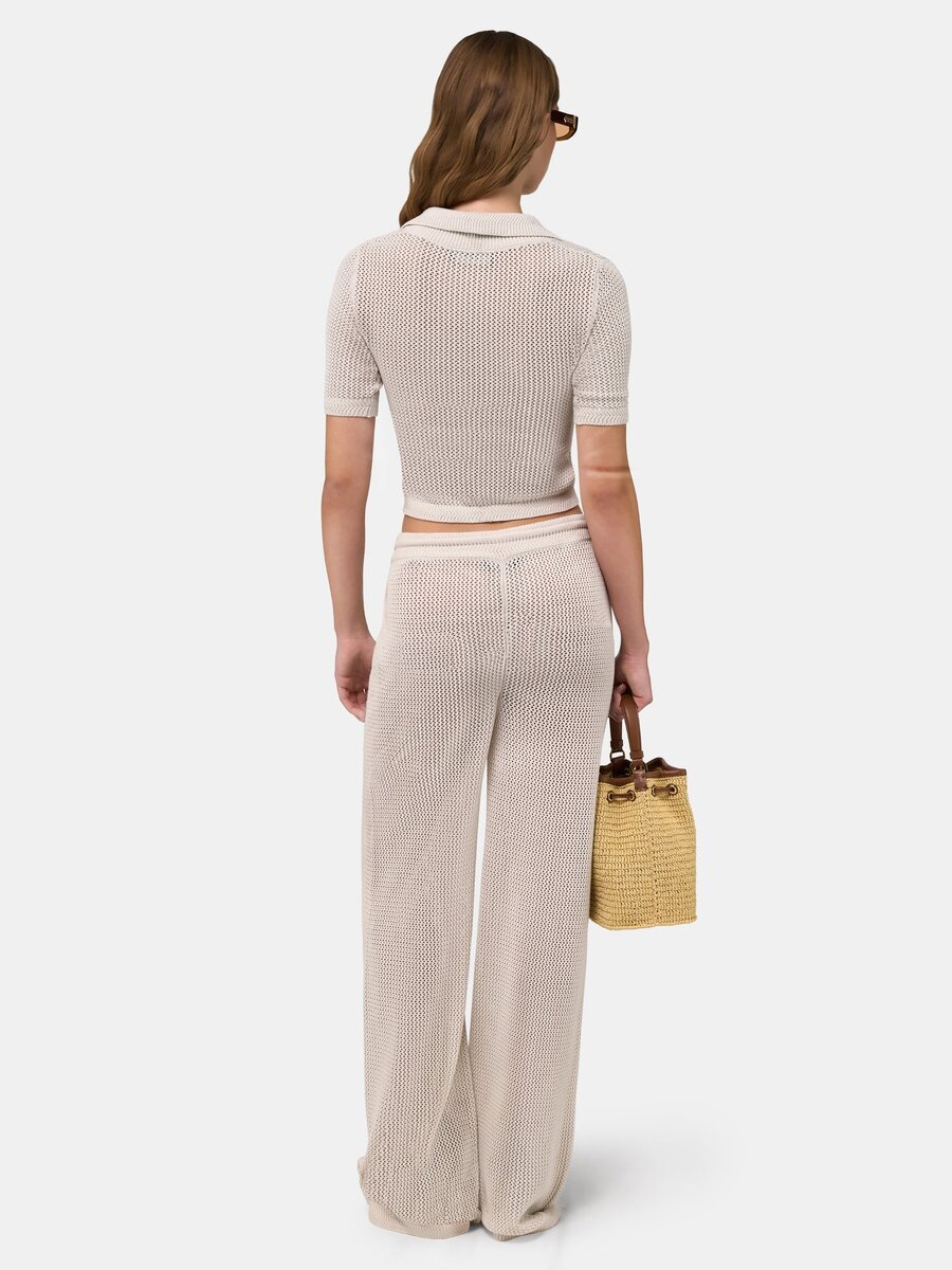 PANTALON EN MAILLE CROCHETÉE AMIRI POUR FEMME