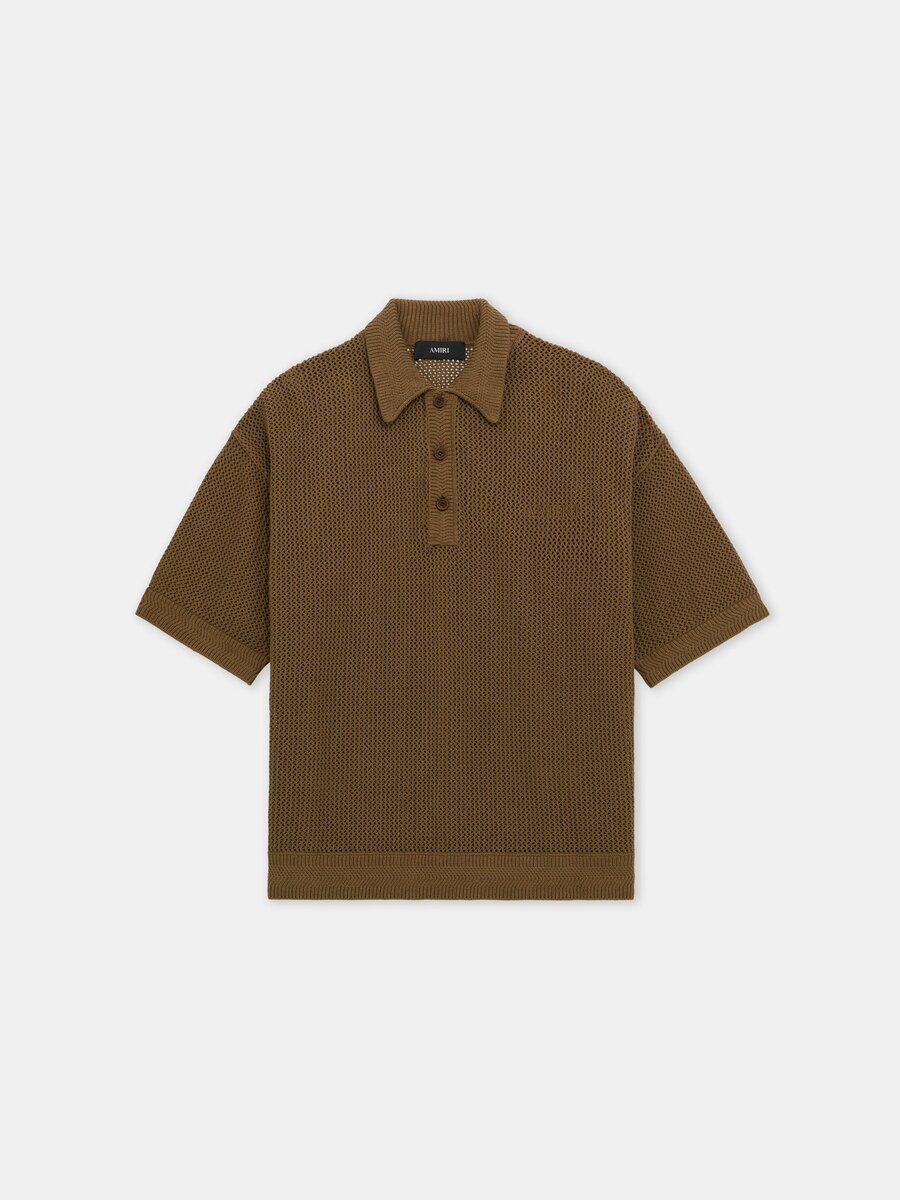 POLO EN MAILLE CROCHETÉE AMIRI