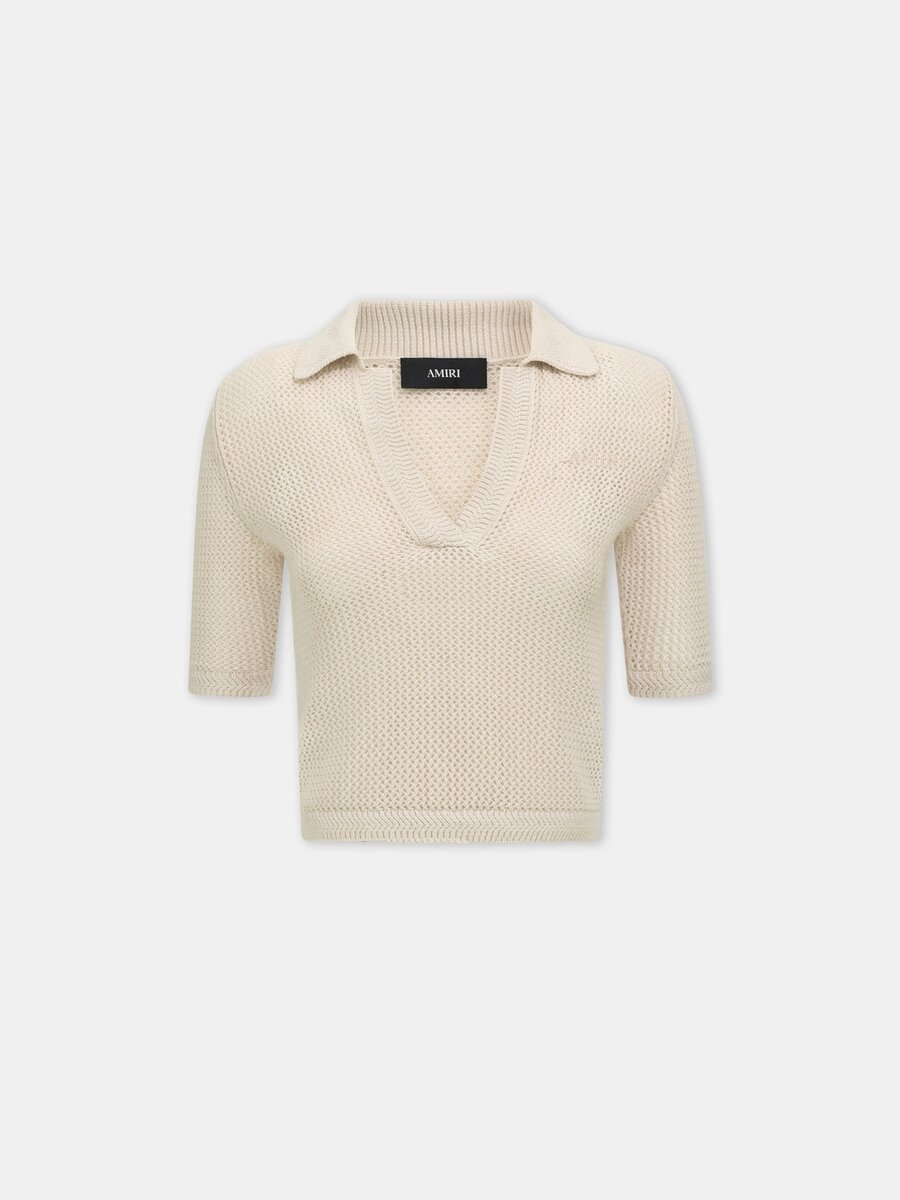 POLO EN MAILLE CROCHETÉE AMIRI POUR FEMME