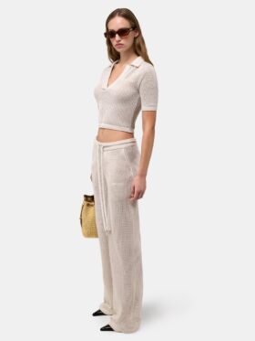 POLO EN MAILLE CROCHETÉE AMIRI POUR FEMME