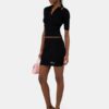JUPE MINI EN MAILLE COTONNÉE À CÔTES POUR FEMME AVEC LOGO SCRIPT