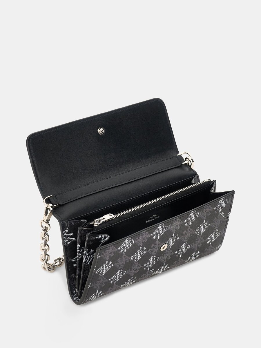 PORTEFEUILLE MA QUAD EN TOILE AVEC CHAÎNE POUR FEMME