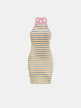 ROBE MINI HALTER À RAYURES MA POUR FEMME
