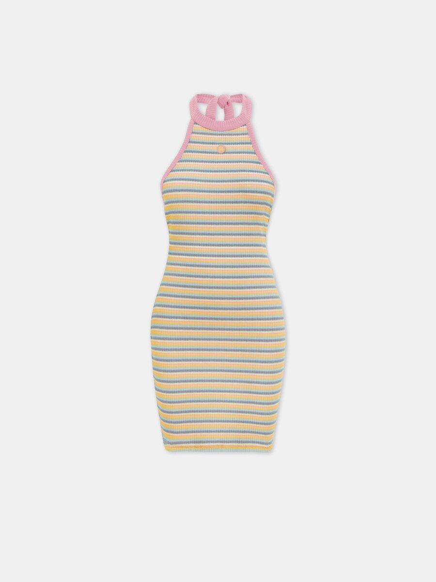ROBE MINI HALTER À RAYURES MA POUR FEMME