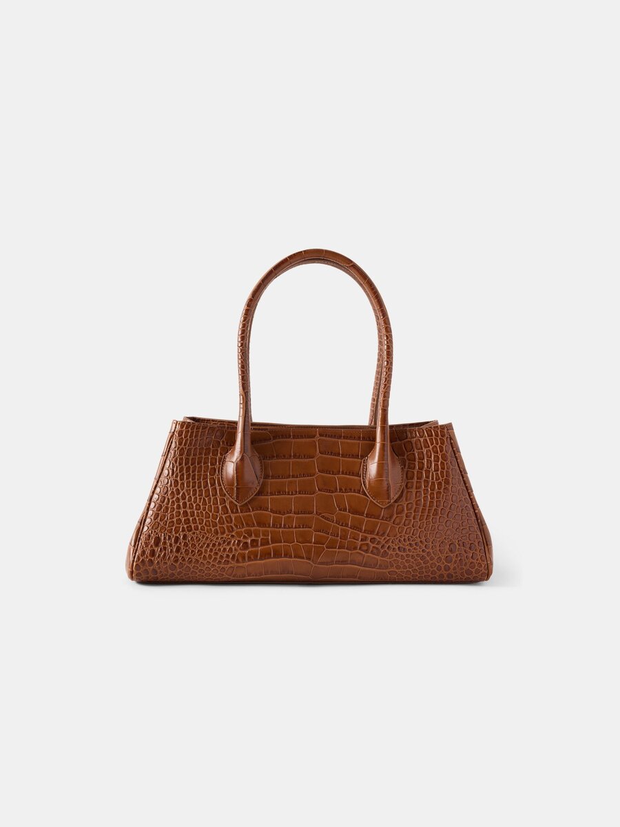 SAC À BANDOULIÈRE « EMBOSSED CROC HONEY 40 » POUR FEMME