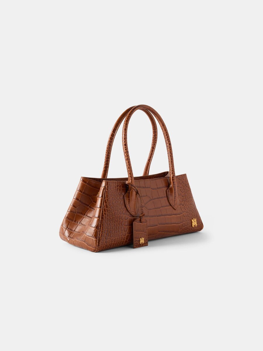 SAC À BANDOULIÈRE « EMBOSSED CROC HONEY 40 » POUR FEMME