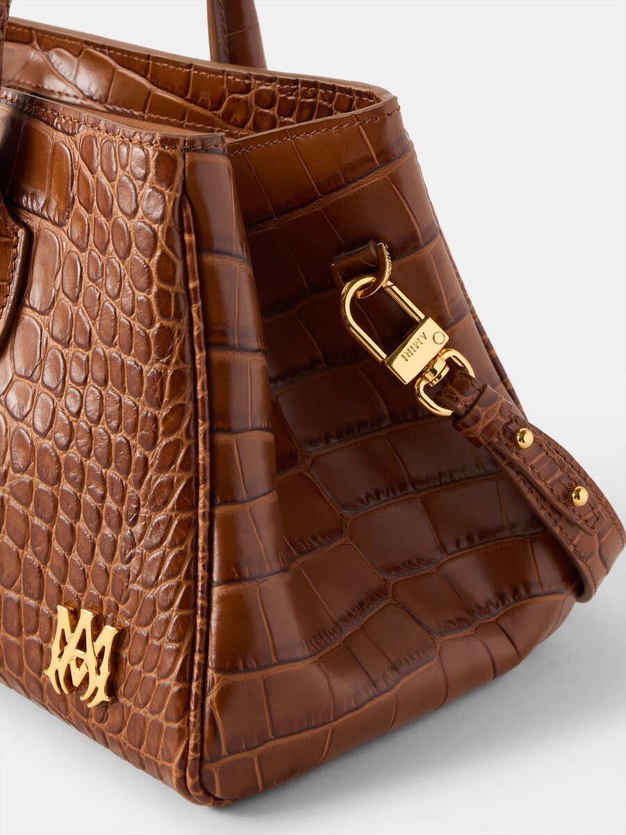 SAC À BANDOULIÈRE « EMBOSSED CROC HONEY 40 » POUR FEMME