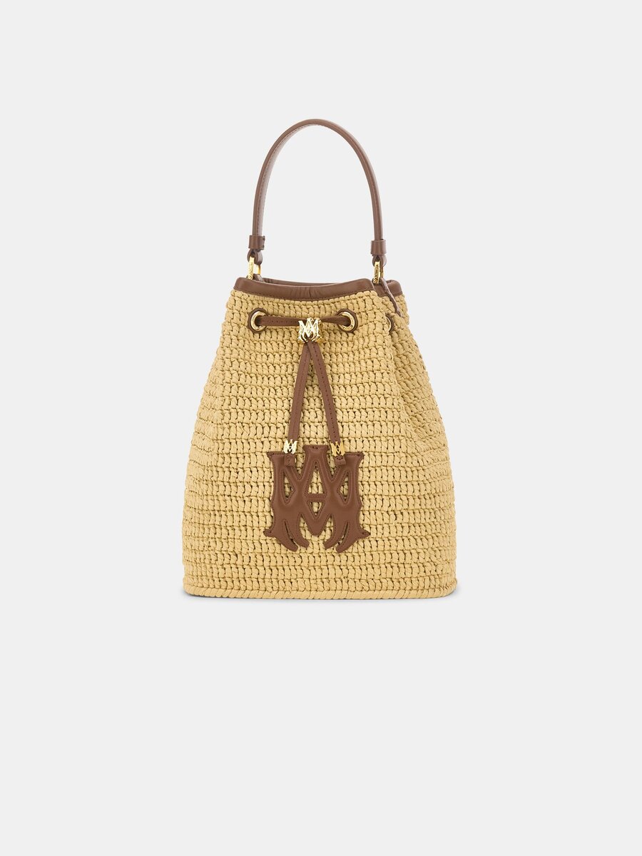 SAC BUCKET MICRO MA EN RAFFIA POUR FEMME