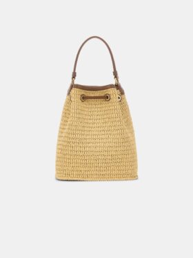 SAC BUCKET MICRO MA EN RAFFIA POUR FEMME
