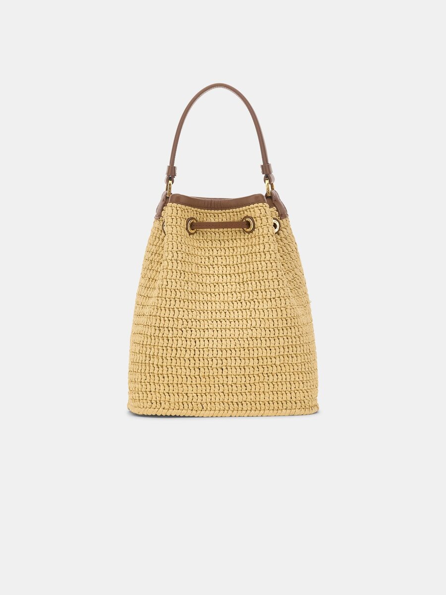 SAC BUCKET MICRO MA EN RAFFIA POUR FEMME