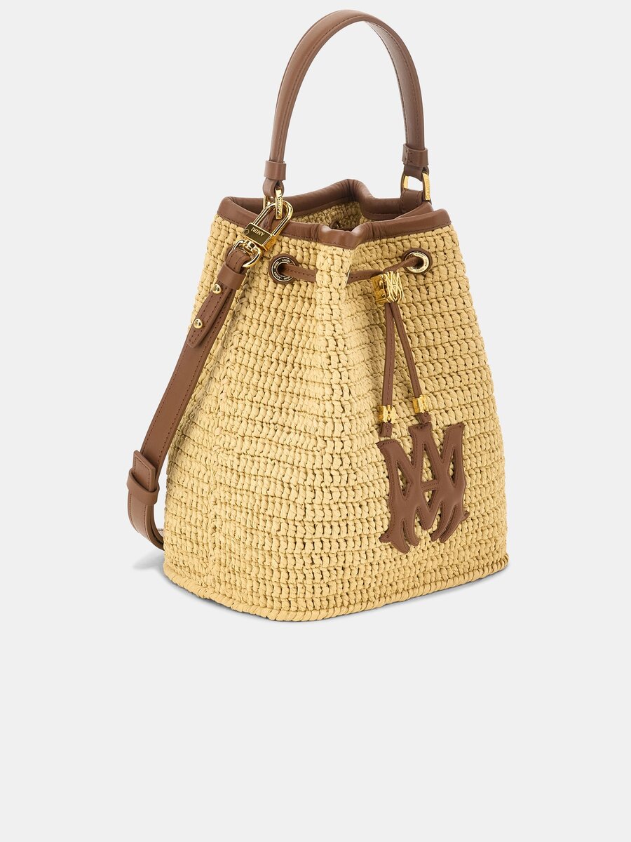 SAC BUCKET MICRO MA EN RAFFIA POUR FEMME
