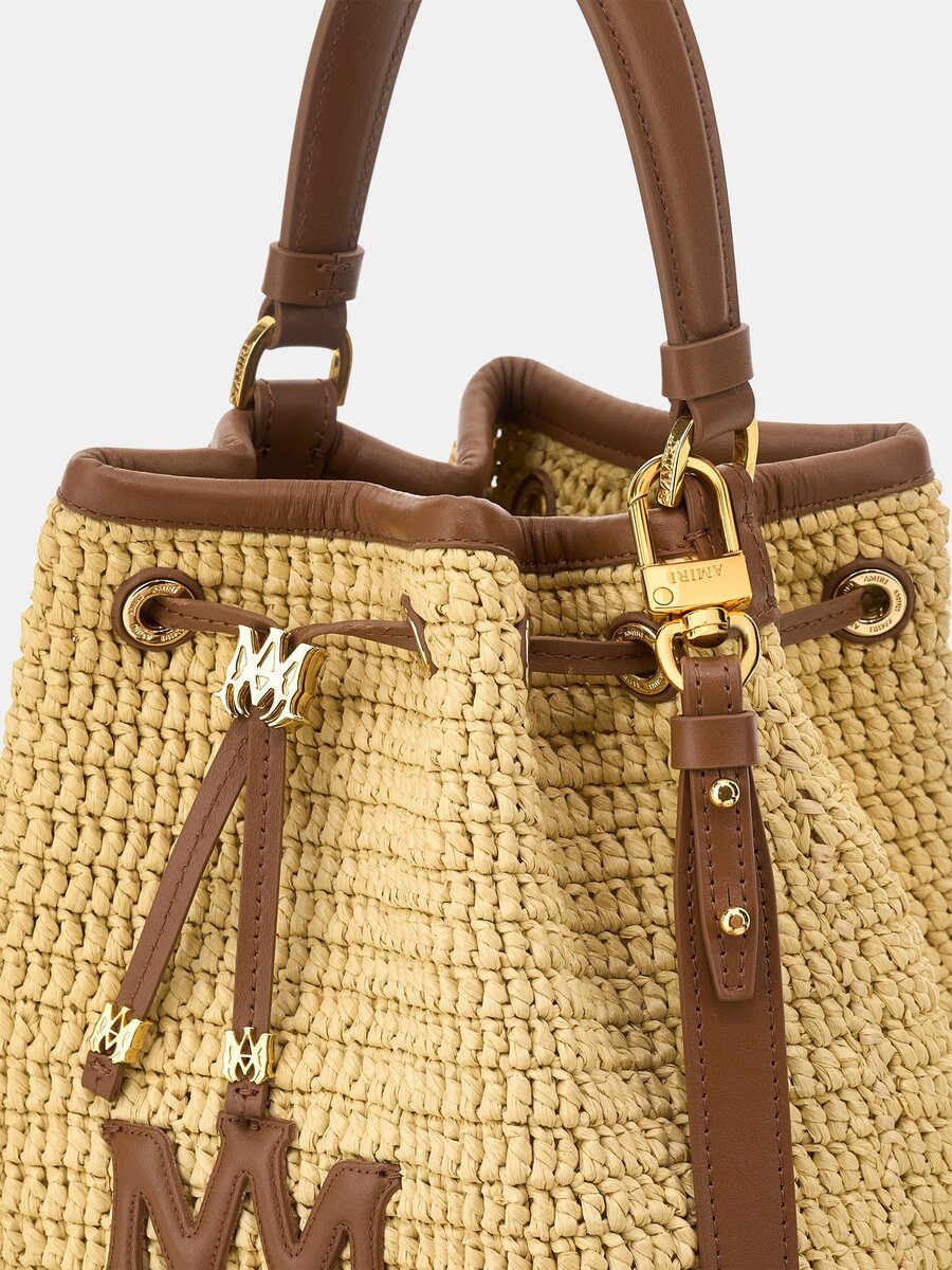 SAC BUCKET MICRO MA EN RAFFIA POUR FEMME