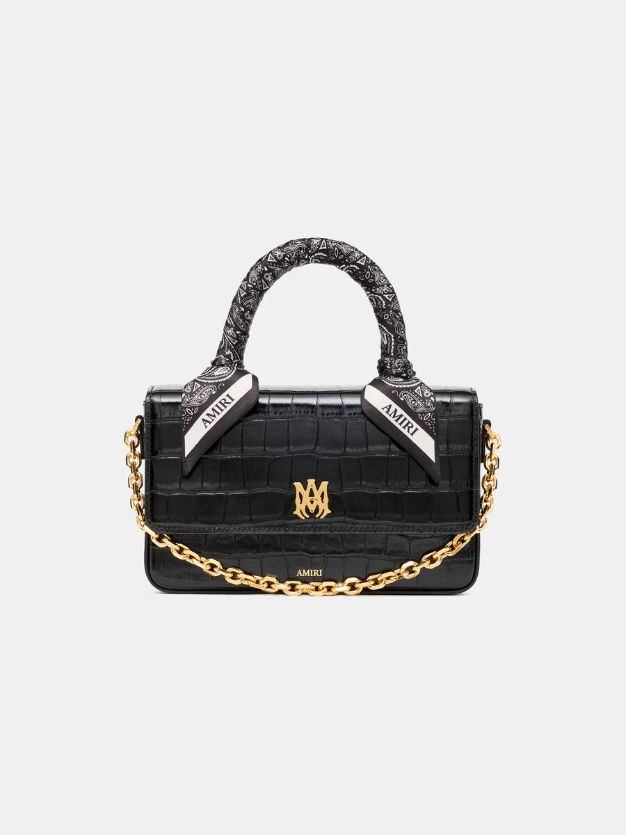 SAC MA LONG À EFFET CROCODILE POUR FEMME