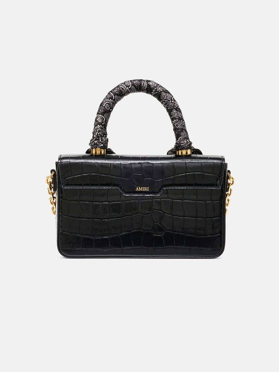 SAC MA LONG À EFFET CROCODILE POUR FEMME
