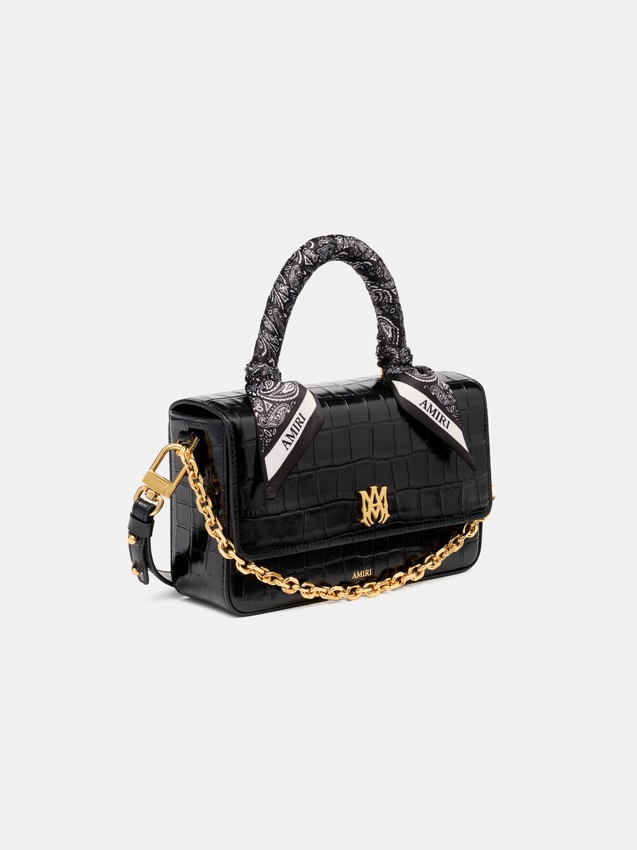 SAC MA LONG À EFFET CROCODILE POUR FEMME