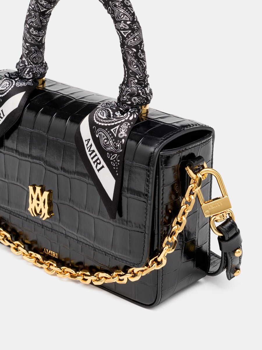 SAC MA LONG À EFFET CROCODILE POUR FEMME
