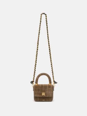SAC À MAIN EN SOIE AVEC BANDANA ET BOUCLIER EN CHAÎNE POUR FEMME