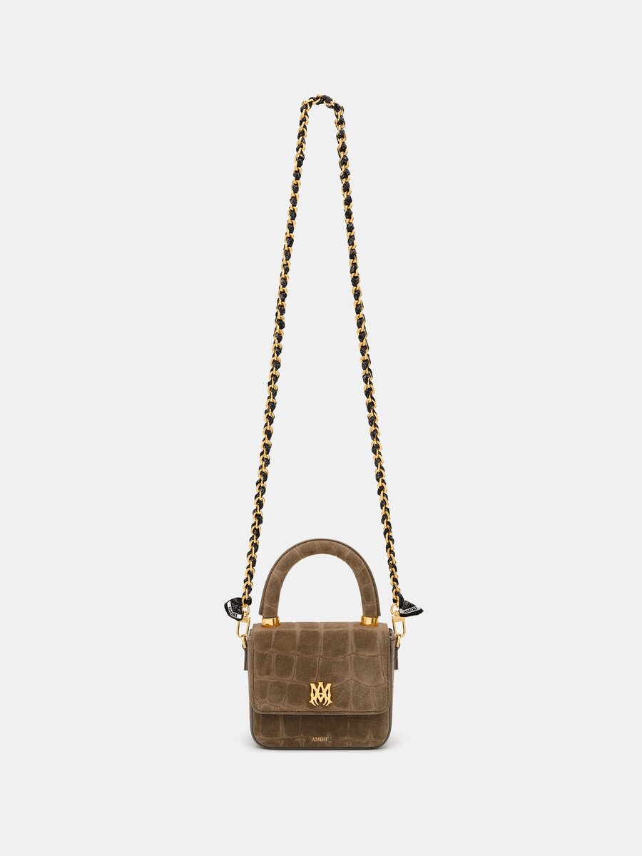 SAC À MAIN EN SOIE AVEC BANDANA ET BOUCLIER EN CHAÎNE POUR FEMME