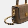 SAC À MAIN EN SOIE AVEC BANDANA ET BOUCLIER EN CHAÎNE POUR FEMME