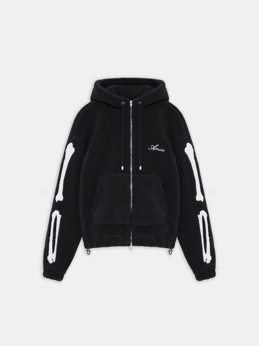 SWEAT À CAPUCHE ZIP EN POLAIRE « Bones »